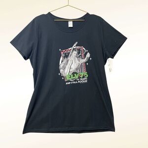 Elvis Graphic Tee Black NWT Size XXL Short Sleeve 100% Cotton